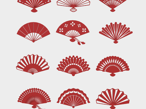 Japanese Fan Silhouette Folding Fan Wall Decoration