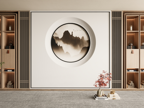 New Chinese Tea Cabinet Wall Decorative Wall