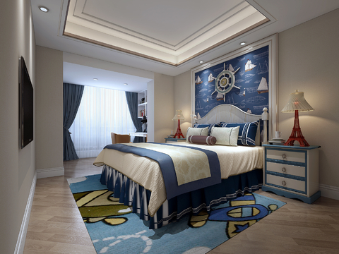 Mediterranean Bedroom Boys Room