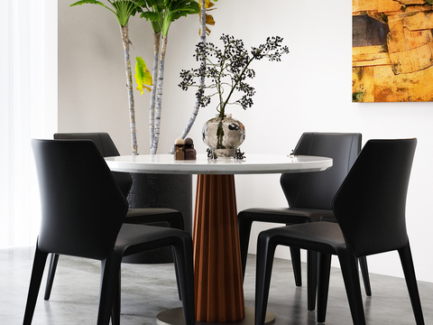 Middle style dining table and chair