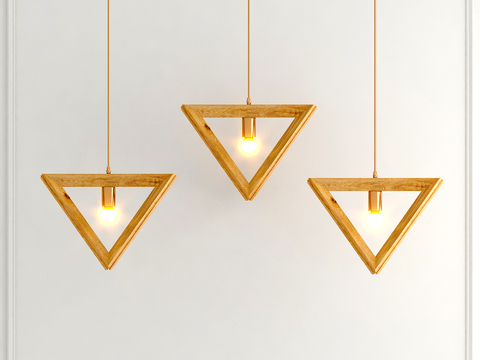 Log Style chandelier triangle chandelier