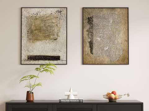 Mid-century Style Texture Painting Decorative Painting