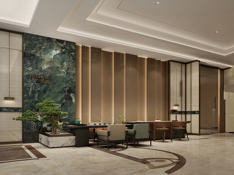 New Chinese Hotel Lobby Tea Tasting Area