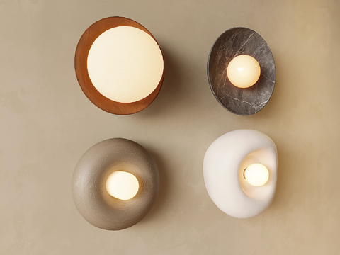 Quiet Ceramic Wall Lamp Shell Wall Lamp Tangyuan Wall Lamp