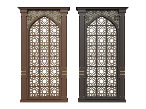 European-style carved doors and windows