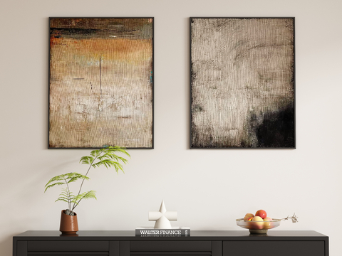 Mid-century Style Abstract Painting Decorative Painting