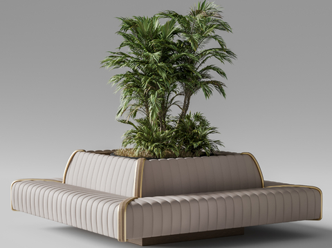 Park public seat sofa card stand plant