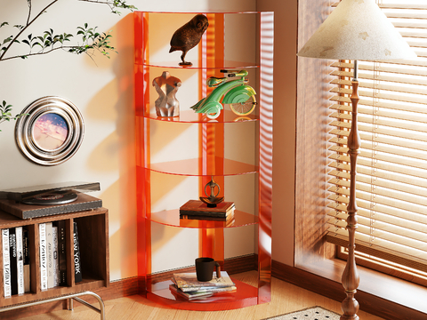 Acrylic Storage Rack Corner Cabinet