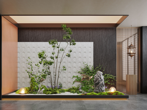 Neo-Chinese Style Indoor Landscape Plant Landscaping