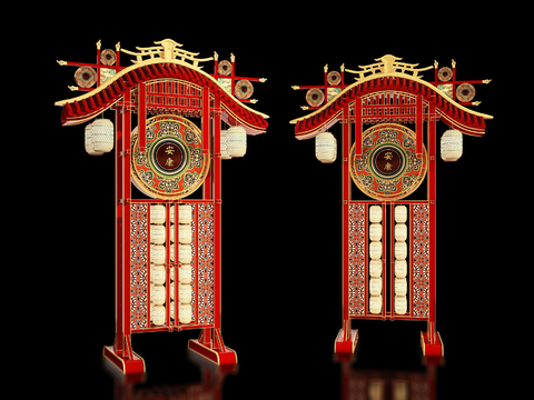 Neo-Chinese Style Outdoor Lantern Device Art Display