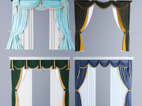 Nordic Curtain Screen Curtain Box Curtain Head