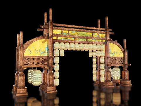 New Chinese Ancient Archway Art Display Archway Scenic Gate House