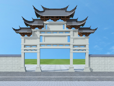 Chinese archway gate