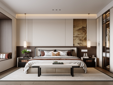 New Chinese-style master bedroom