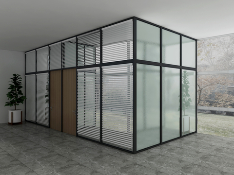 Indoor glass partition wall free