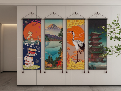 Japanese-style decorative painting scroll painting art painting