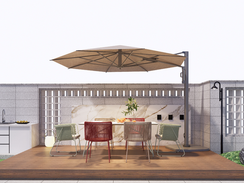 Modern Outdoor Table and Chair Courtyard Table and Chair