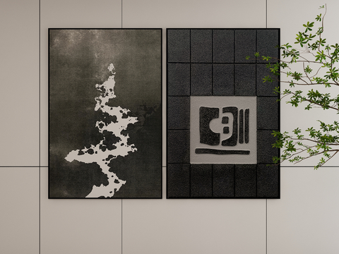 Modern Decorative Painting Black and White Hanging Painting