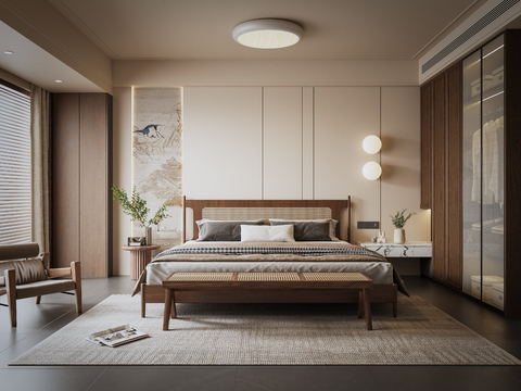 New Chinese-style master bedroom