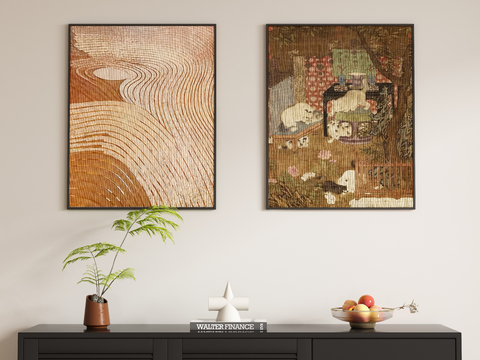 Mid-century Style Decorative Painting Abstract Painting Ancient Painting