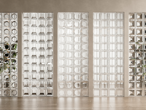 Modern glass brick partition