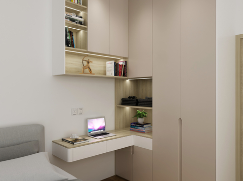 Modern Corner Desk Wardrobe