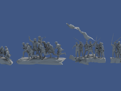 Anti-Japanese War Red Army Sculpture