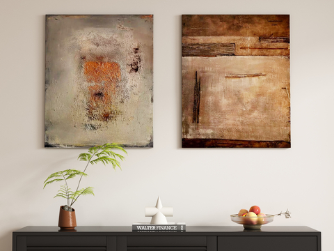 Mid-century Style Oil Painting Texture Painting Decorative Painting