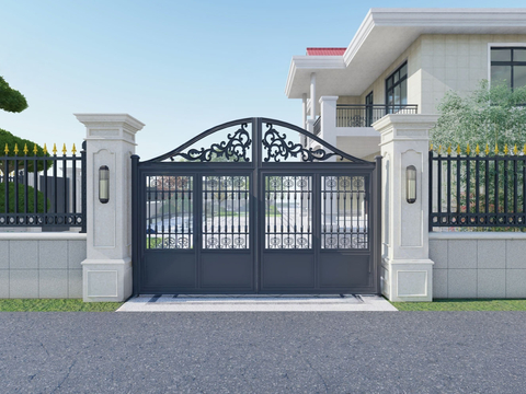 European-style courtyard gate villa gate