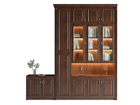 Neo-Chinese Style Solid Wood Bookcase