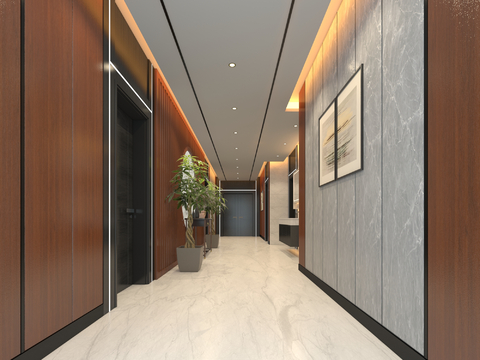 New Chinese Office Walkway Corridor