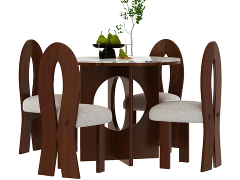 Middle style dining table and chair