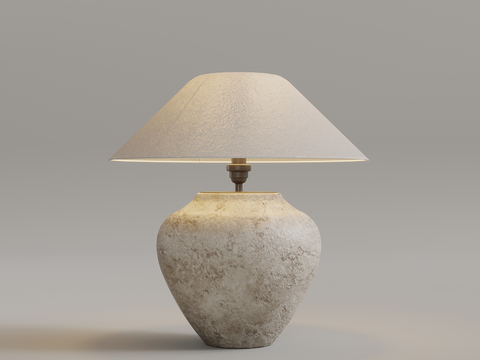 Quiet pottery pot table lamp