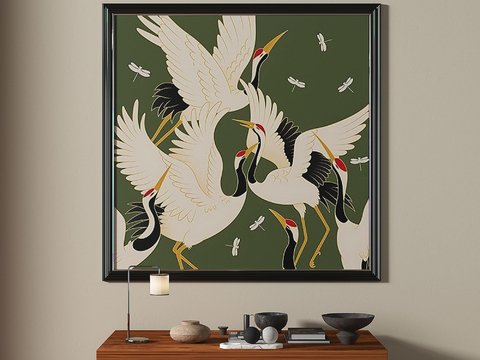 Middle Ancient Crane Painting Art Painting Decorative Painting