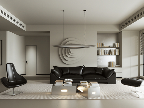 High gray living room