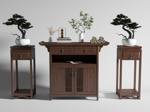 Neo-Chinese Style Buddhist Niche Table Tribute Table