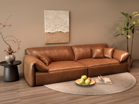 Modern Double Sofa Leather Sofa