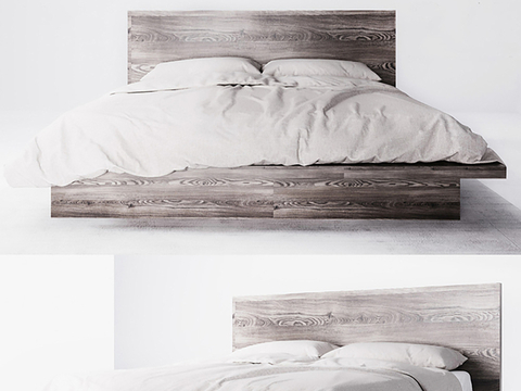 Log Style Double Bed