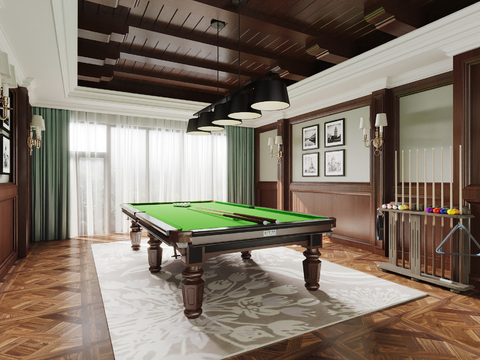 American-style home billiard room