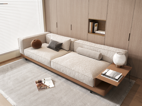 Modern double sofa in-line sofa