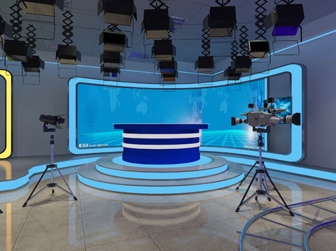 Modern live broadcast scene