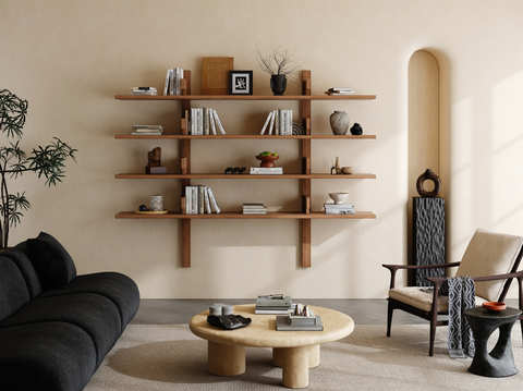 Silent Wall-Mounted Bookshelf Storage Rack