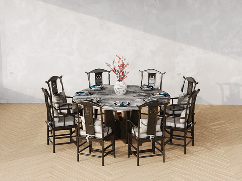 New Chinese Round Dining Table Dining Table and Chair