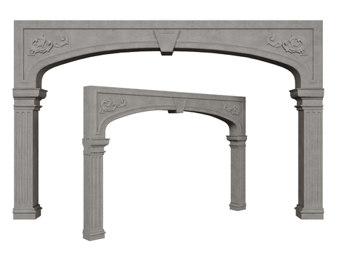 European-style door arch carved lintel arch opening