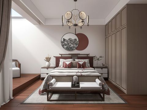 New Chinese-style master bedroom