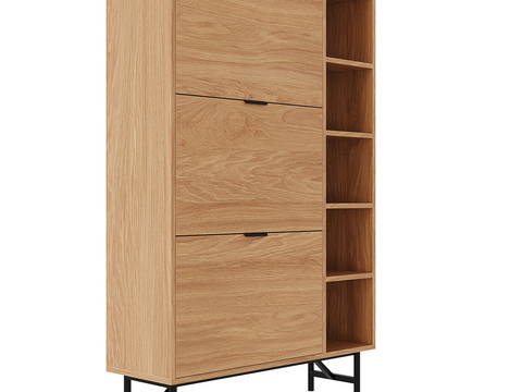 Modern Solid Wood Shoe Cabinet