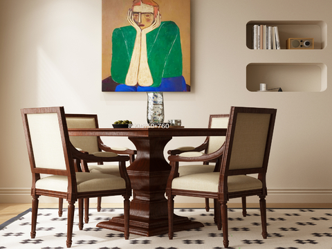 American Dining Table and Chair