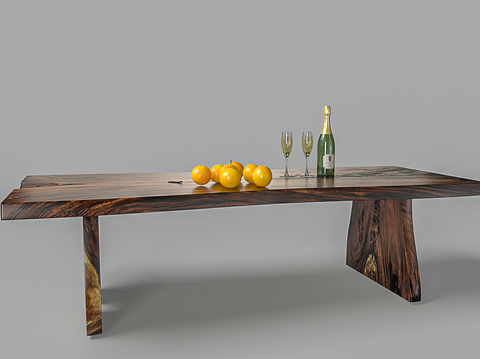 Solid wood dining table