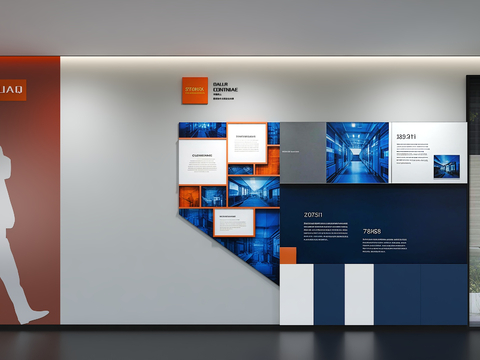 Modern enterprise culture wall display wall