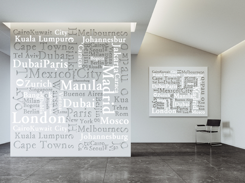 Modern text wall text Wall three-dimensional text